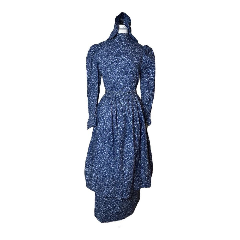 Vintage Hand Made Prairie Cottagecore Style Maxi Dress Modest Neck Large 10/12